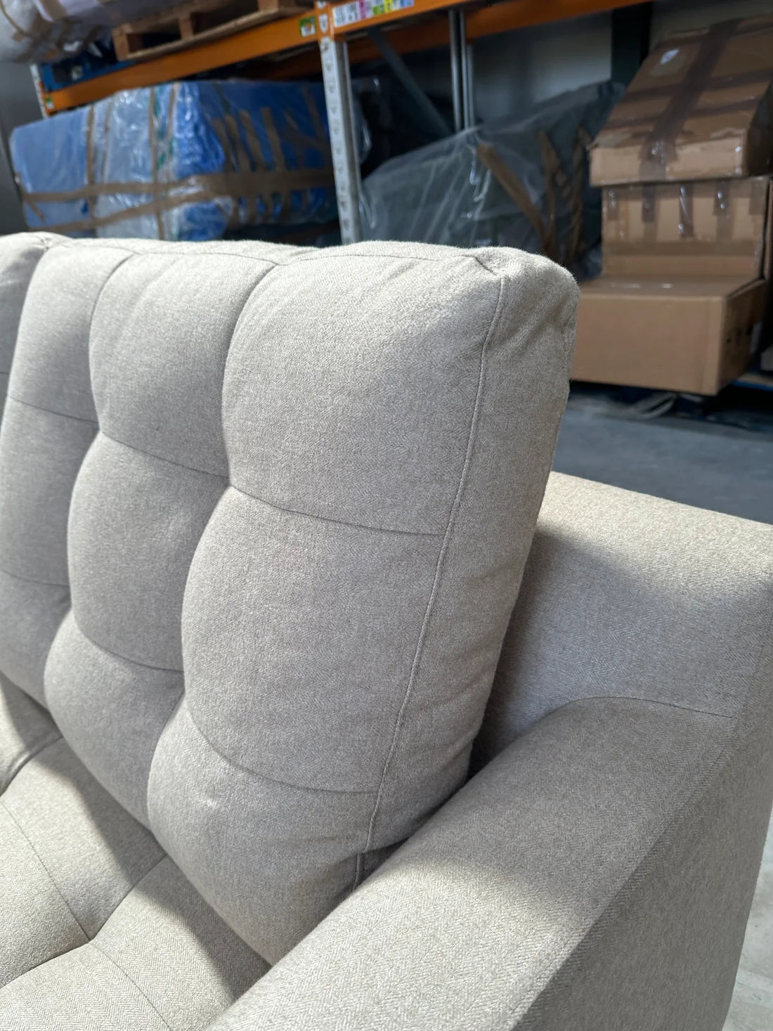 John Lewis Sofa 2 Seater Draper II Medium Brushed Tweed Natural