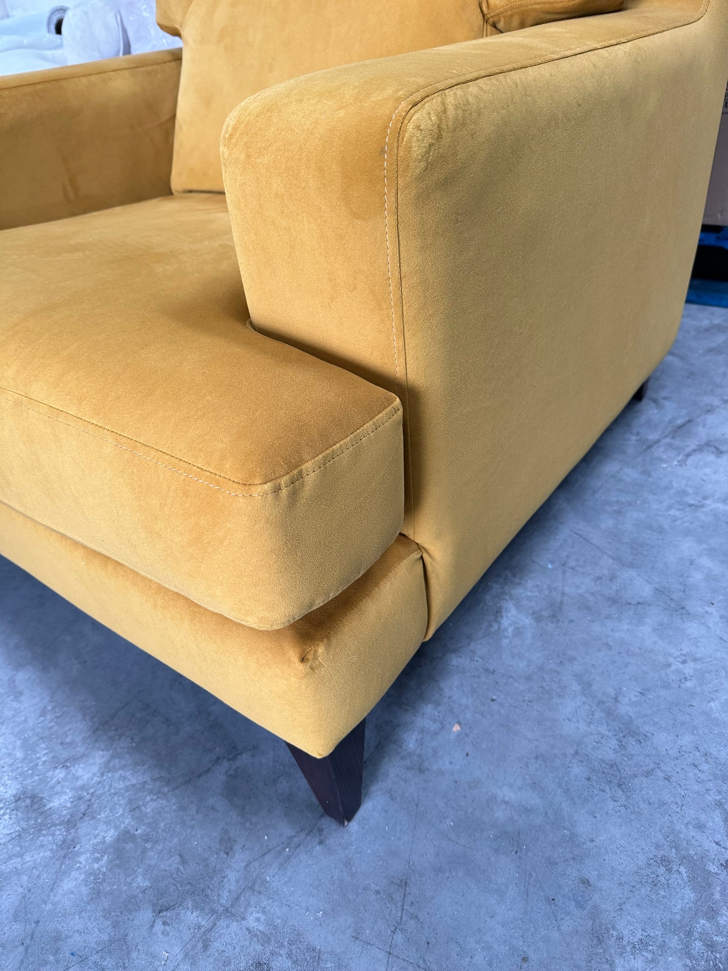 G Plan Armchair Vintage The Seventy Two Dark Leg Plush Tumeric