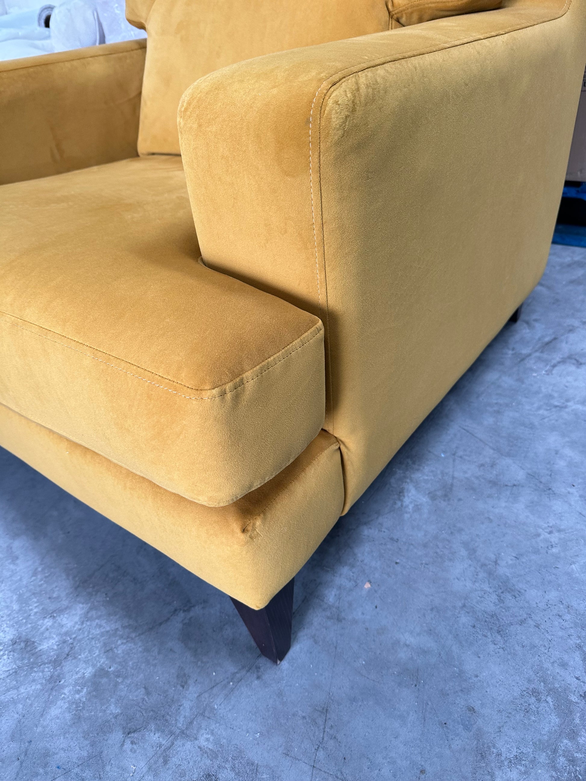 G Plan Armchair Vintage The Seventy Two Dark Leg Plush Tumeric