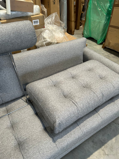 John Lewis Draper II Large 3 Seater Sofa Brushed Tweed Grey