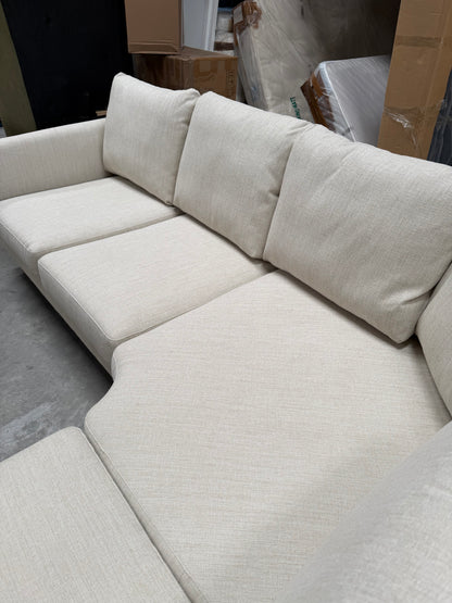 John Lewis Harbour Corner Sofa, Light Leg, Aquaclean Matilda Natural