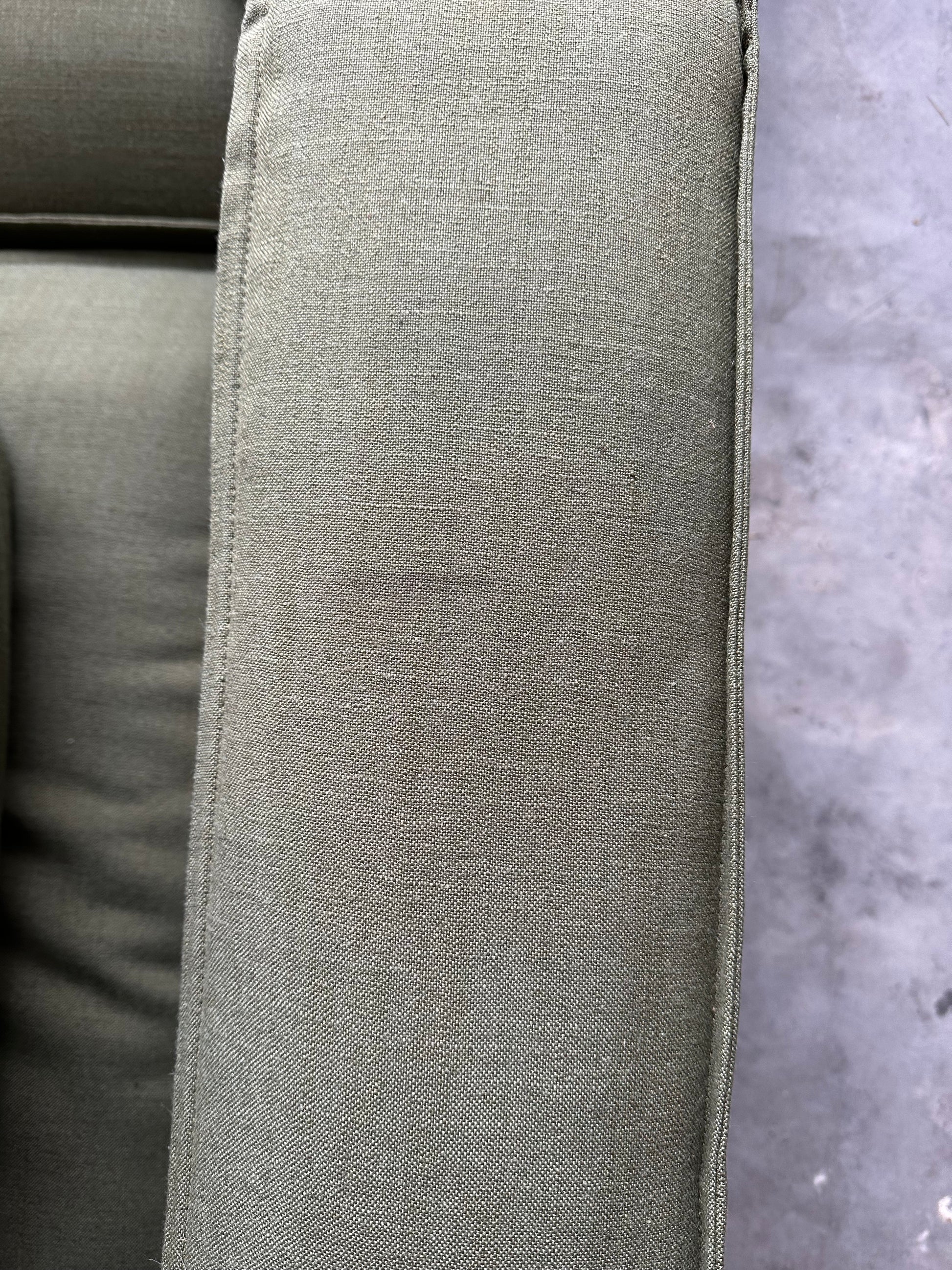 John Lewis Border Grand 4 Seater Sofa, Dark Leg, Relaxed Linen Olive