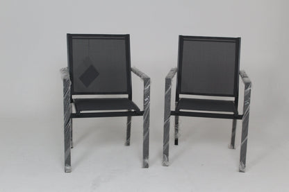 John Lewis Miami Garden Dining Chair, Set of 2, Grey 