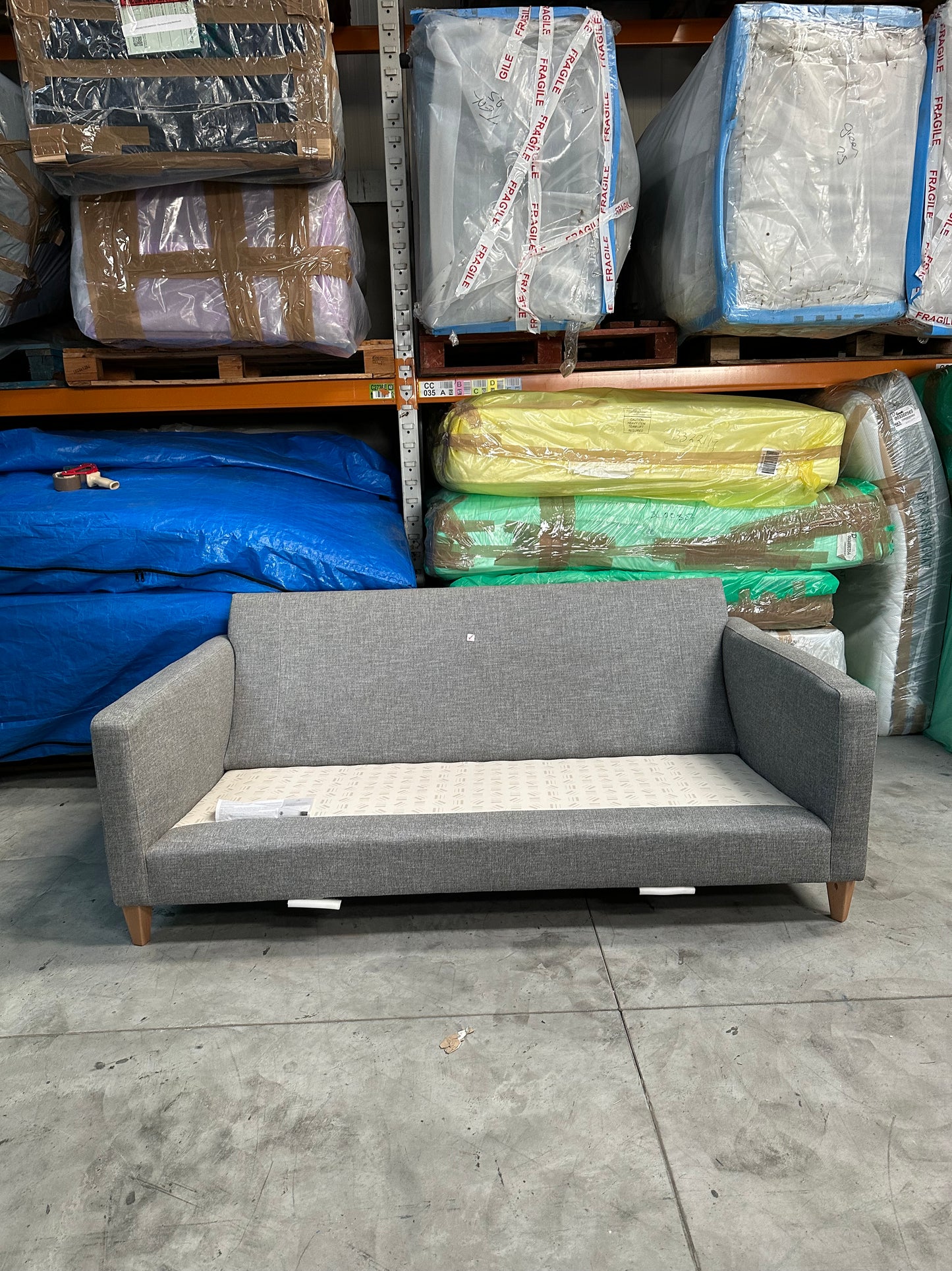 John Lewis Bailey II 3 Seater Sofa Aquaclean Mist - Missing Base Cushion