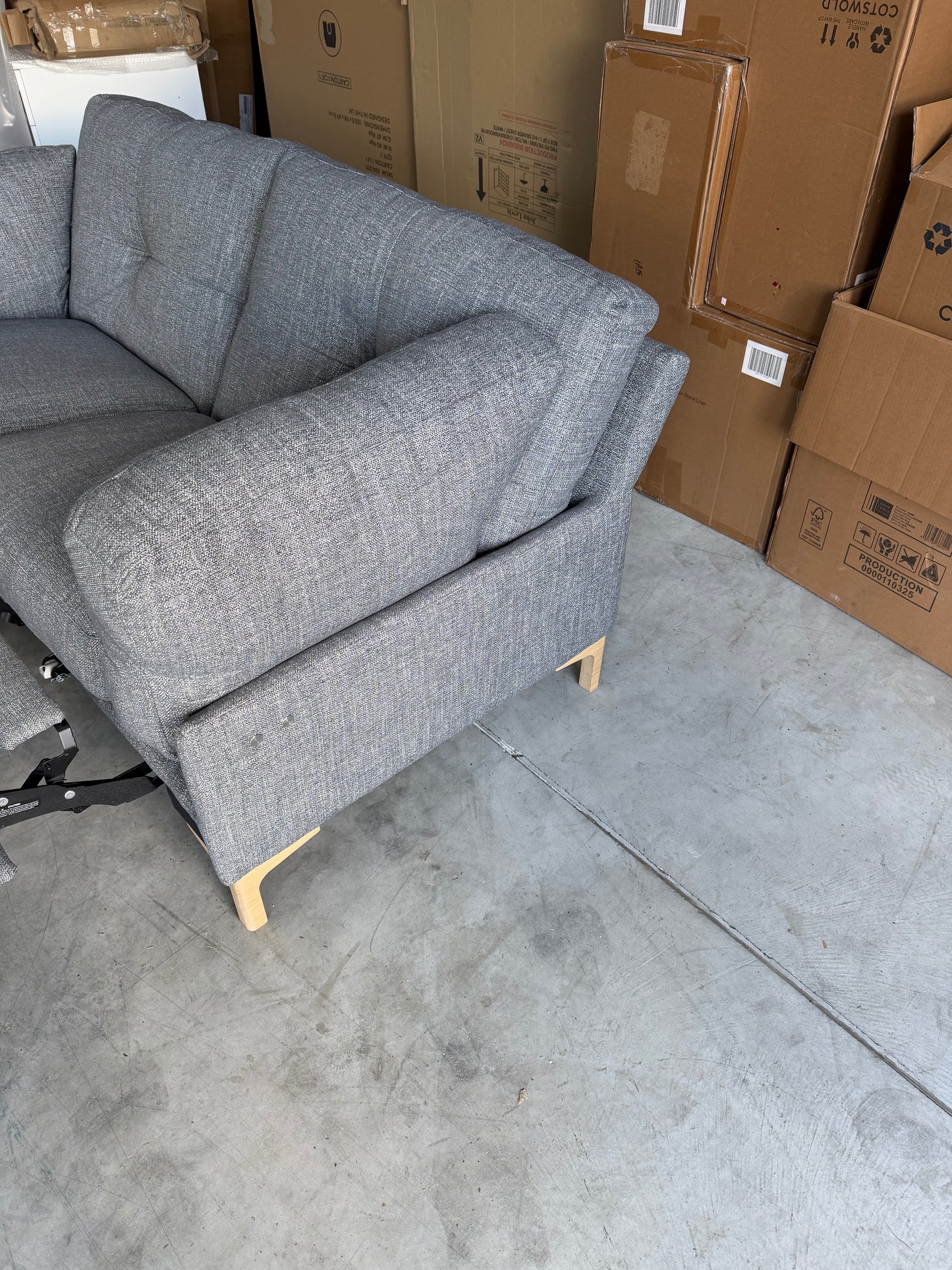 John Lewis Sofa Power Recliner Java Medium 2 Seater Storm Grey Easy Clean