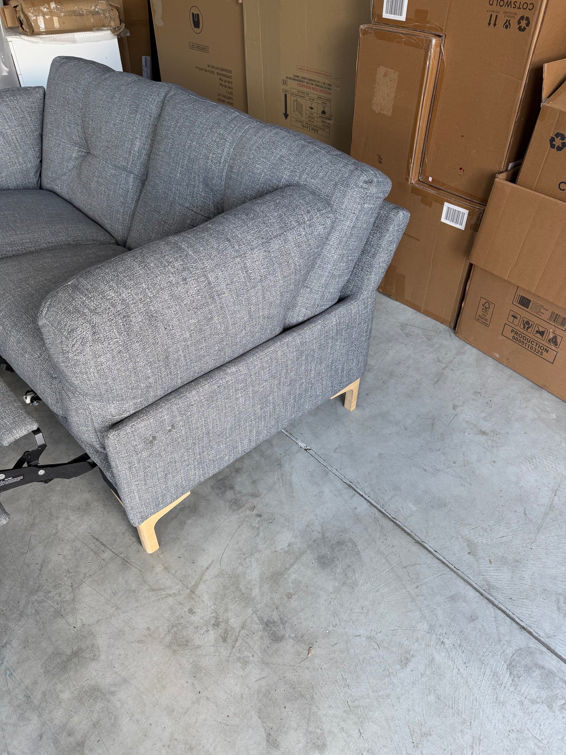 John Lewis Sofa Power Recliner Java Medium 2 Seater Storm Grey Easy Clean