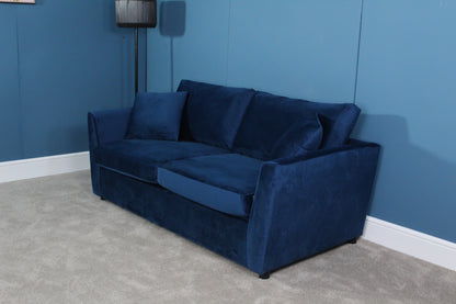 Brook & Wilde 2.5 Seater Sofa Bed in Orla Blue Velvet - Made in UK - Bespoke