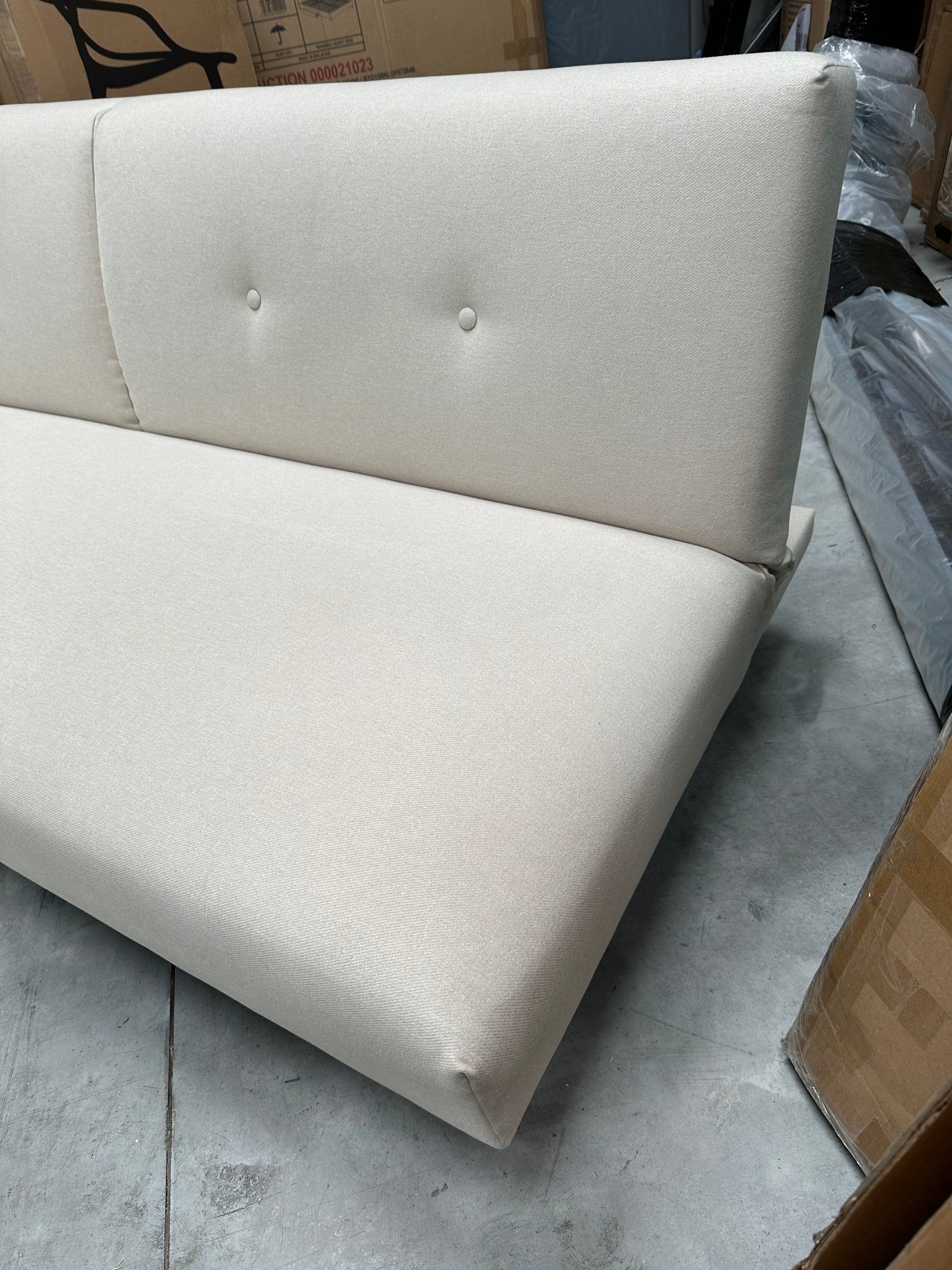 John Lewis Clapton Fixed Back Small Double Sofa Bed, Light Leg, Cambridge Natural