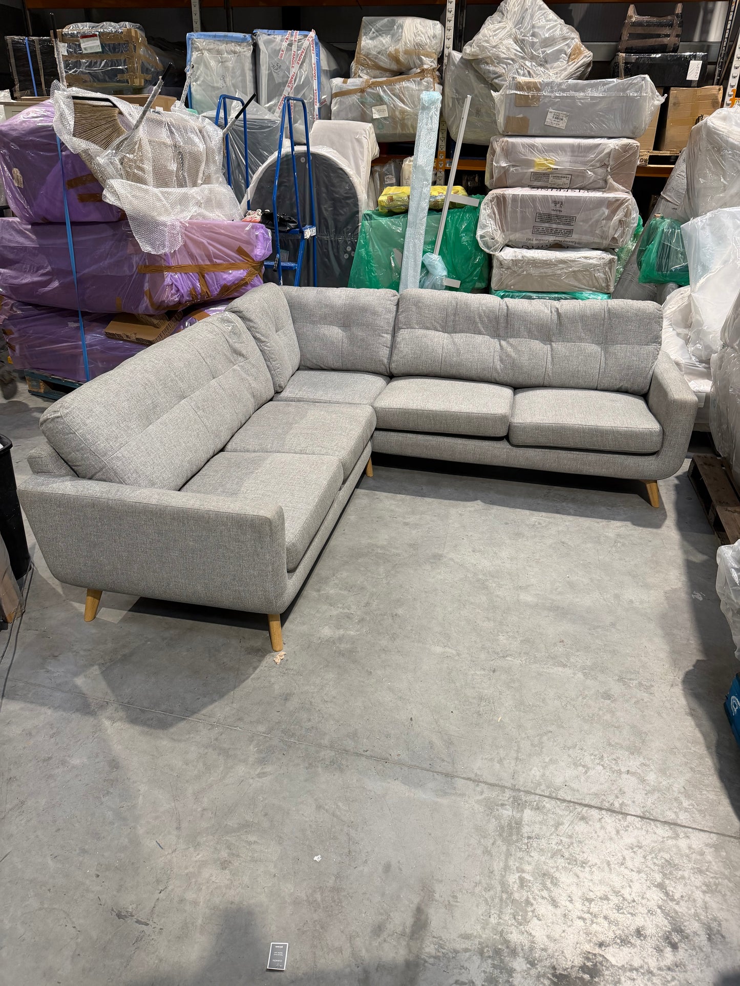 John Lewis Corner Sofa Barbican 5+ Seater Connie Grey