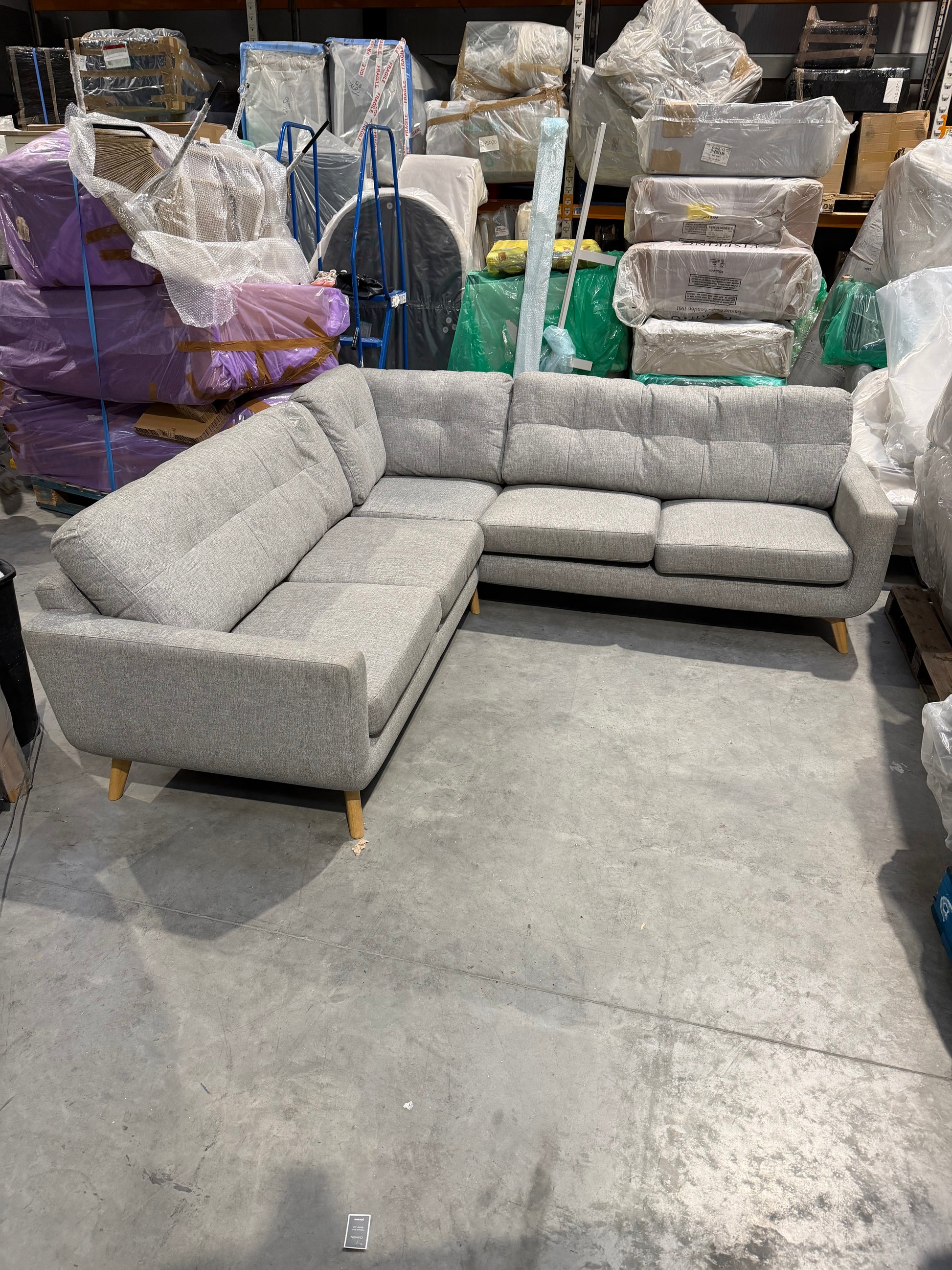 John Lewis Corner Sofa Barbican 5+ Seater Connie Grey