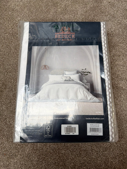 Bedeck of Belfast Astrid Cotton Percale King Duvet Cover White/Multi