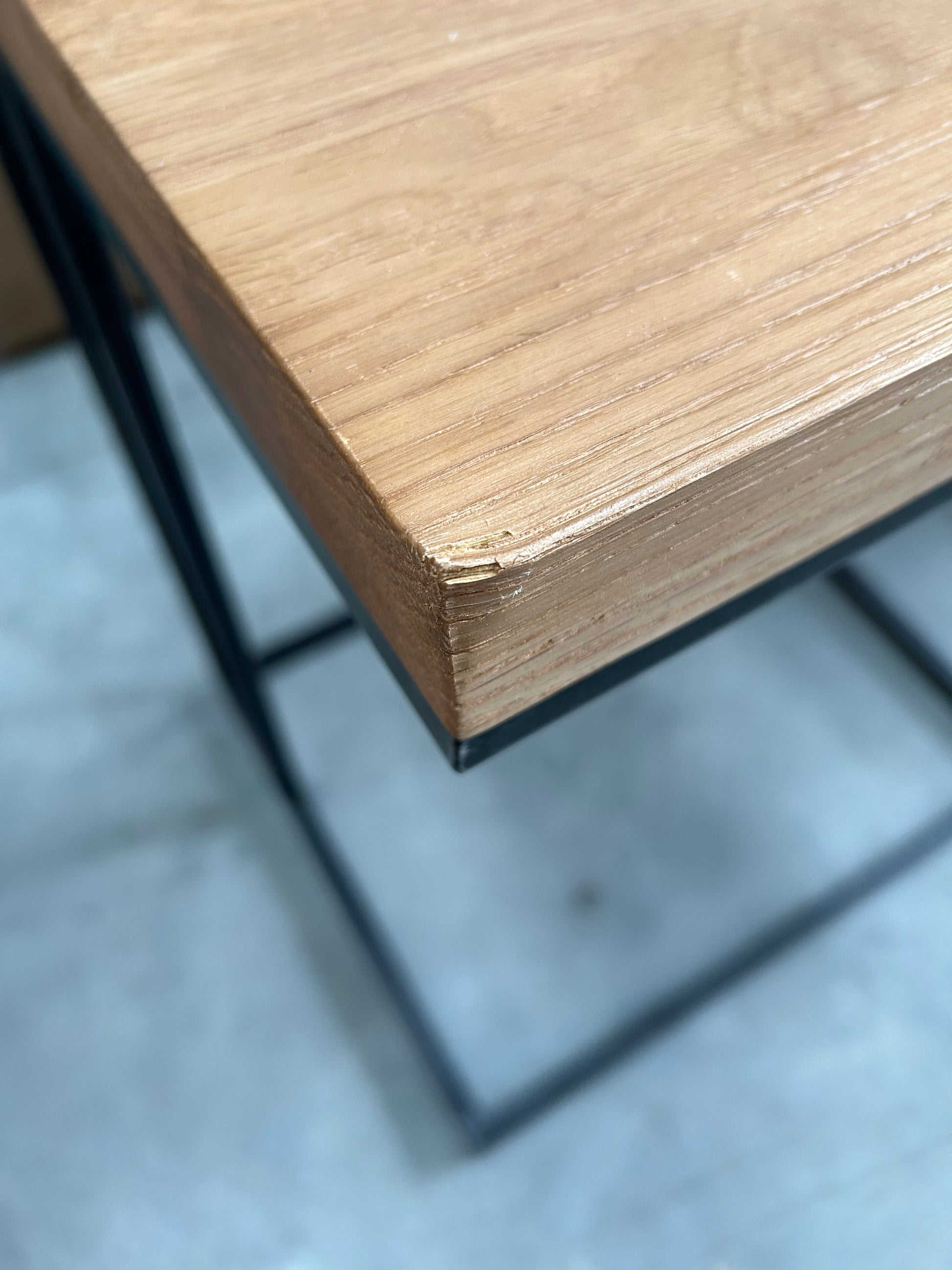 John Lewis Calia Wide Sofa Side Table, Solid Oak