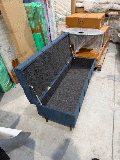 Swoon Plymouth Ottoman Footstool Indigo Smart Wool