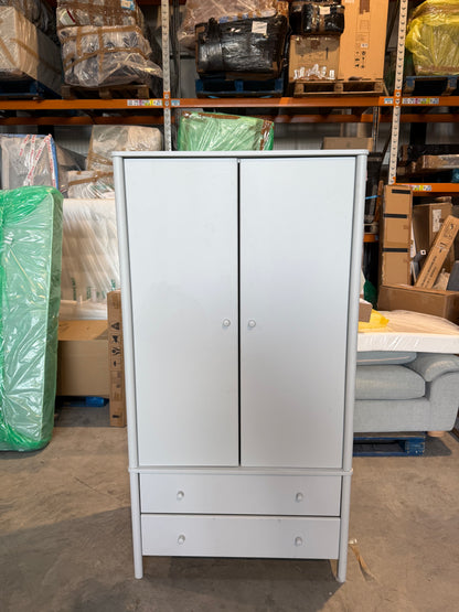 John Lewis  Spindle Double Wardrobe with 2 Drawers, Like New, Grey