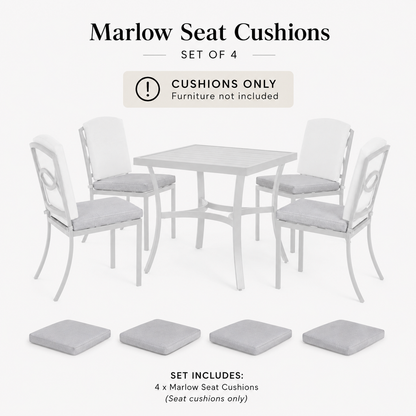 John Lewis Marlow Aluminium 4-Seater Square REPLACEMENT CUSHIONS ONLY – Grey
