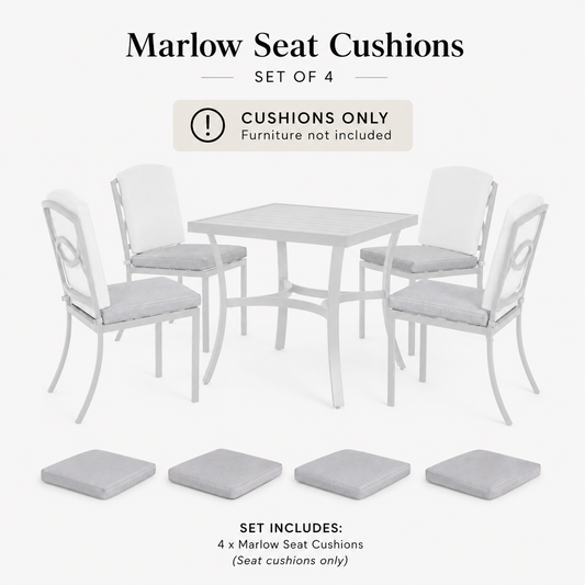 John Lewis Marlow Aluminium 4-Seater Square REPLACEMENT CUSHIONS ONLY – Grey