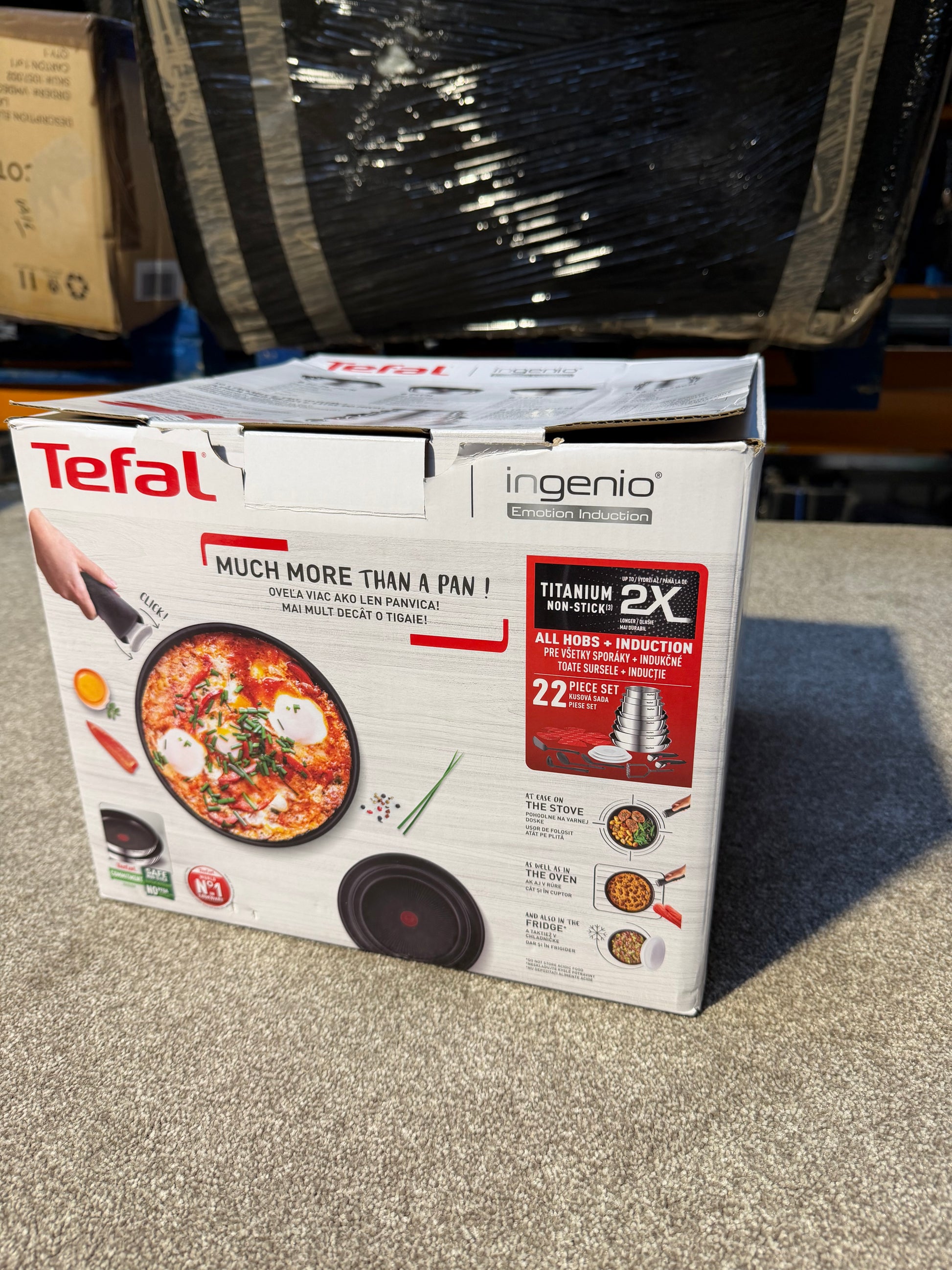 Tefal Ingenio Emotion Stainless Steel Pans, Lids & Utensils Set, 22 Piece