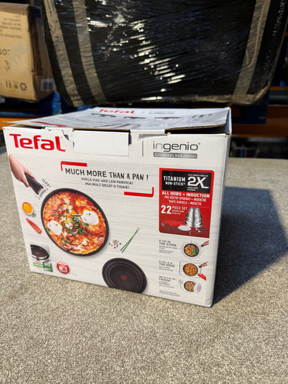 Tefal Ingenio Emotion Stainless Steel Pans, Lids & Utensils Set, 22 Piece
