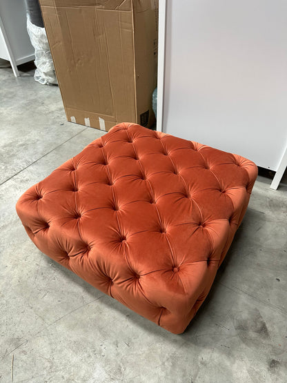 John Lewis + Swoon Radley Footstool, Dark Leg, Rust Terracotta