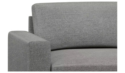 Hutch Fabric Block Arm 4 Seater Corner Sofa - Dove Grey