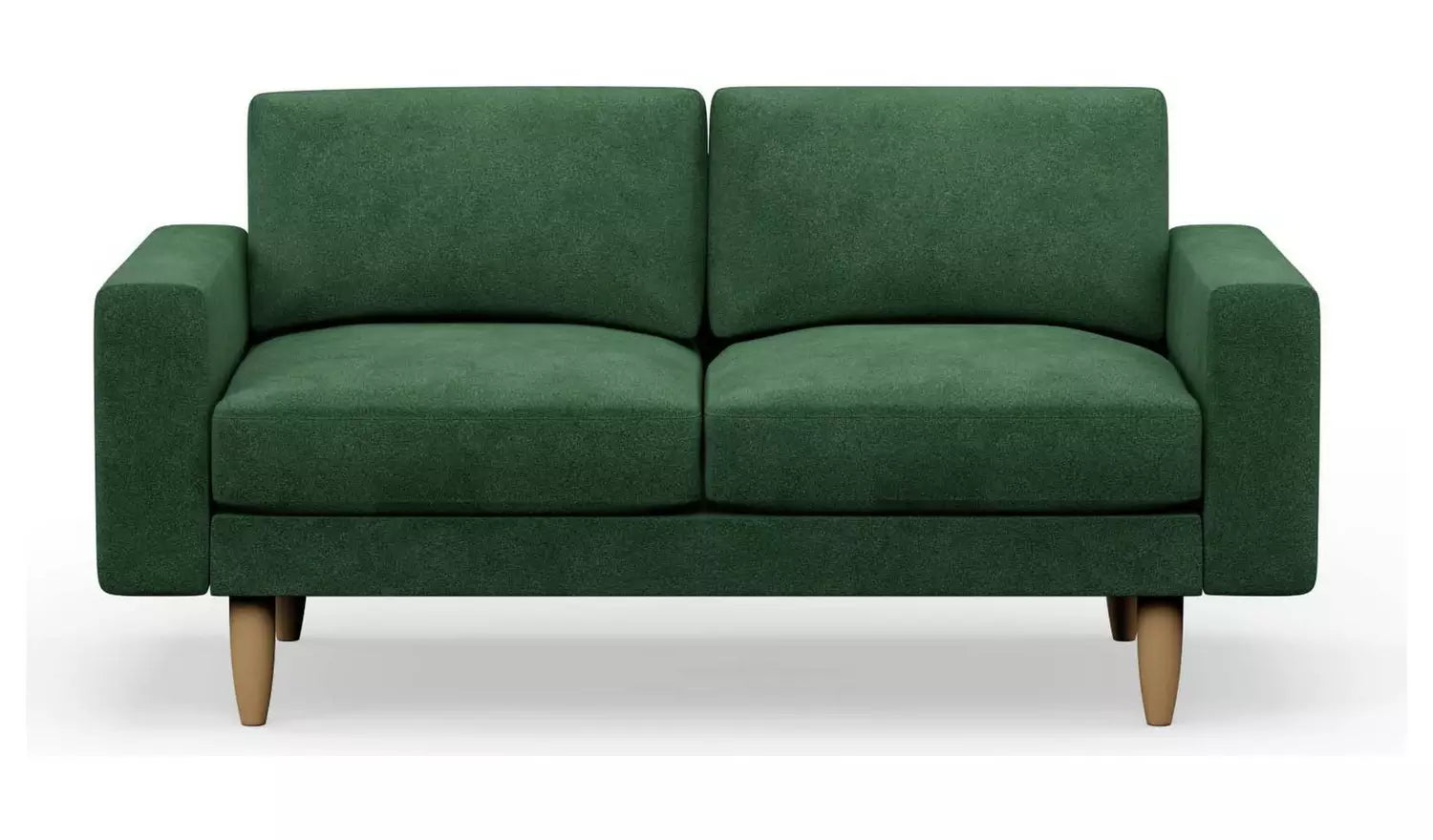 Hutch Velvet Block Arm 2 Seater Sofa - Velvet Sage Green