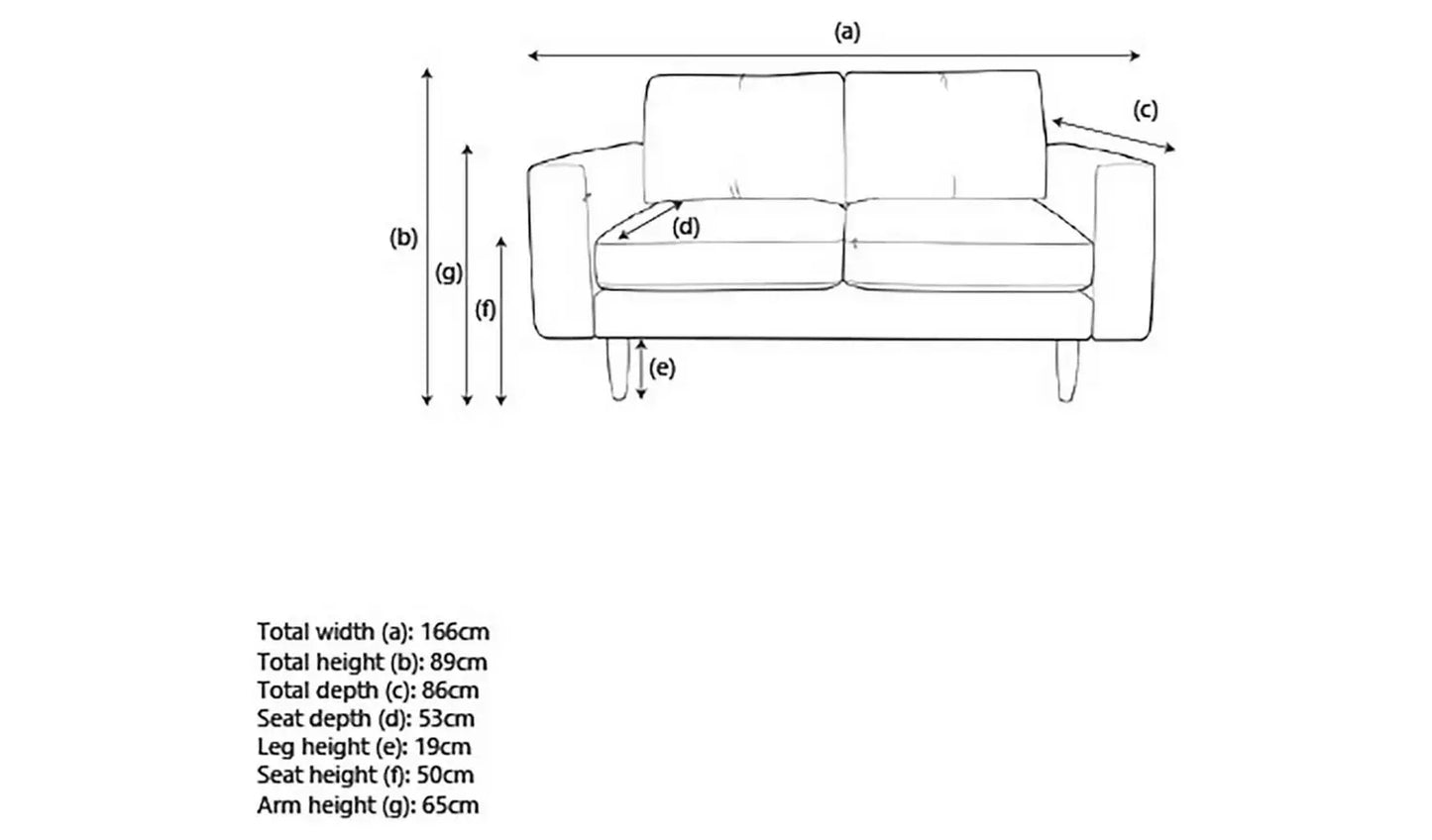 Hutch Velvet Block Arm 2 Seater Sofa - Velvet Sage Green