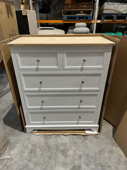 John Lewis St Ives 5 Drawer Chest, White Haze