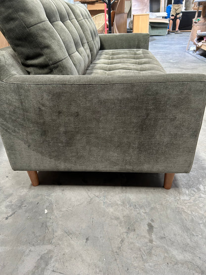 John Lewis Draper II Large 3 Seater Sofa Plush Chenille Moss Green