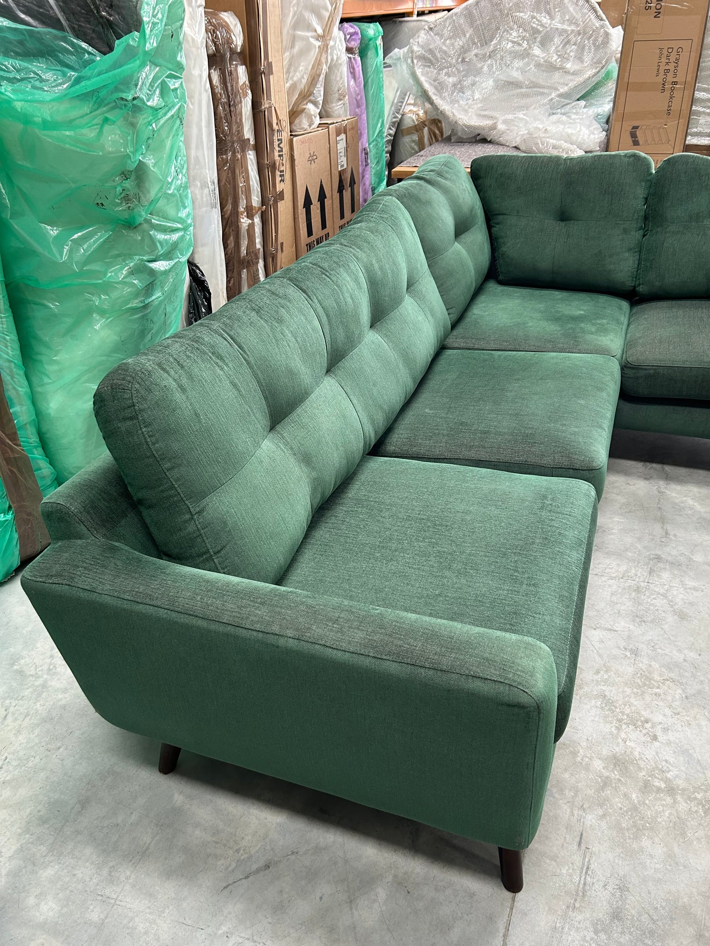 John Lewis Corner Sofa Camden 5+ Seater in Alpine Green