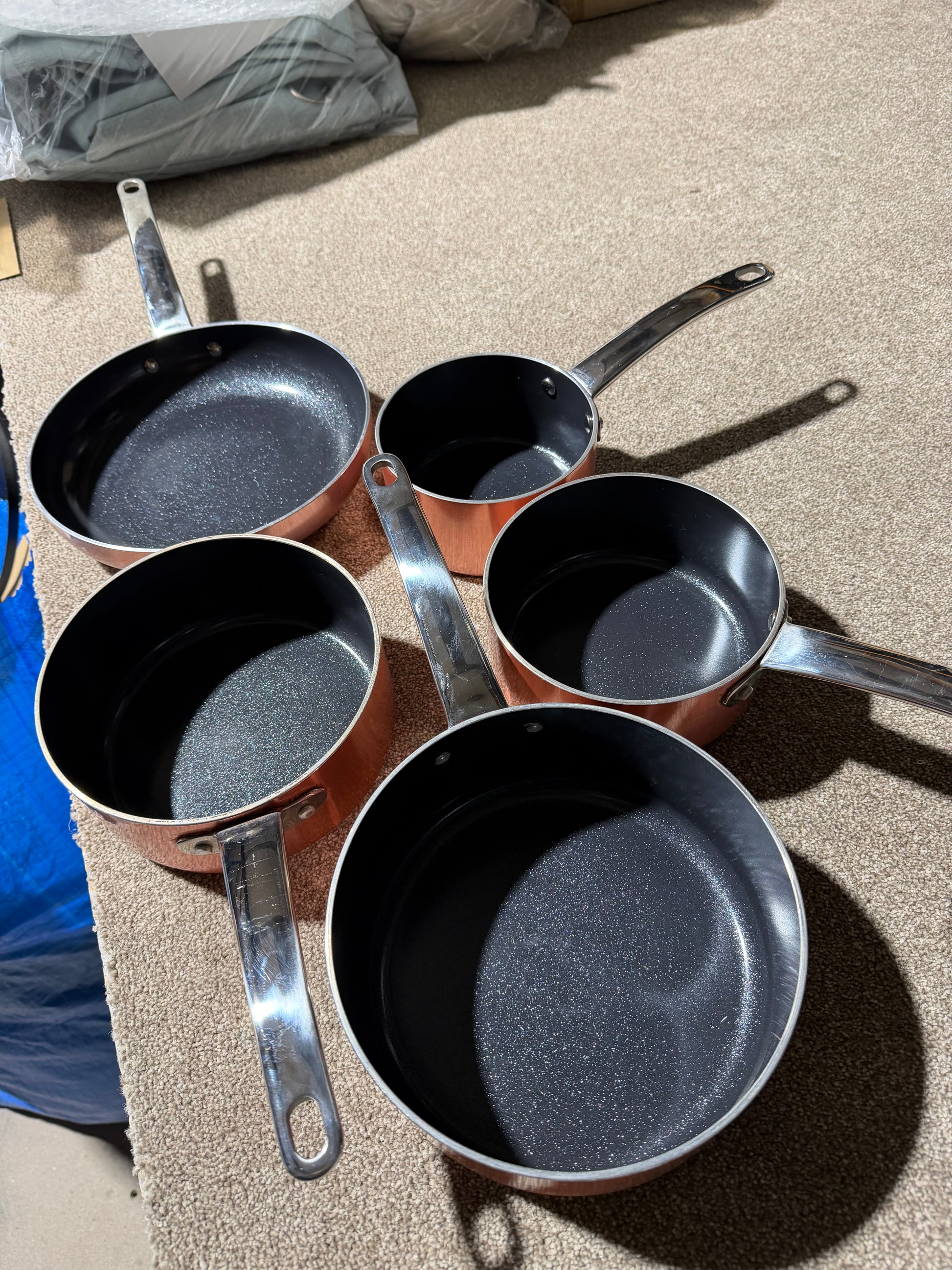 John Lewis Aluminium Non-Stick Pan Set, 5 Piece, Copper LIST