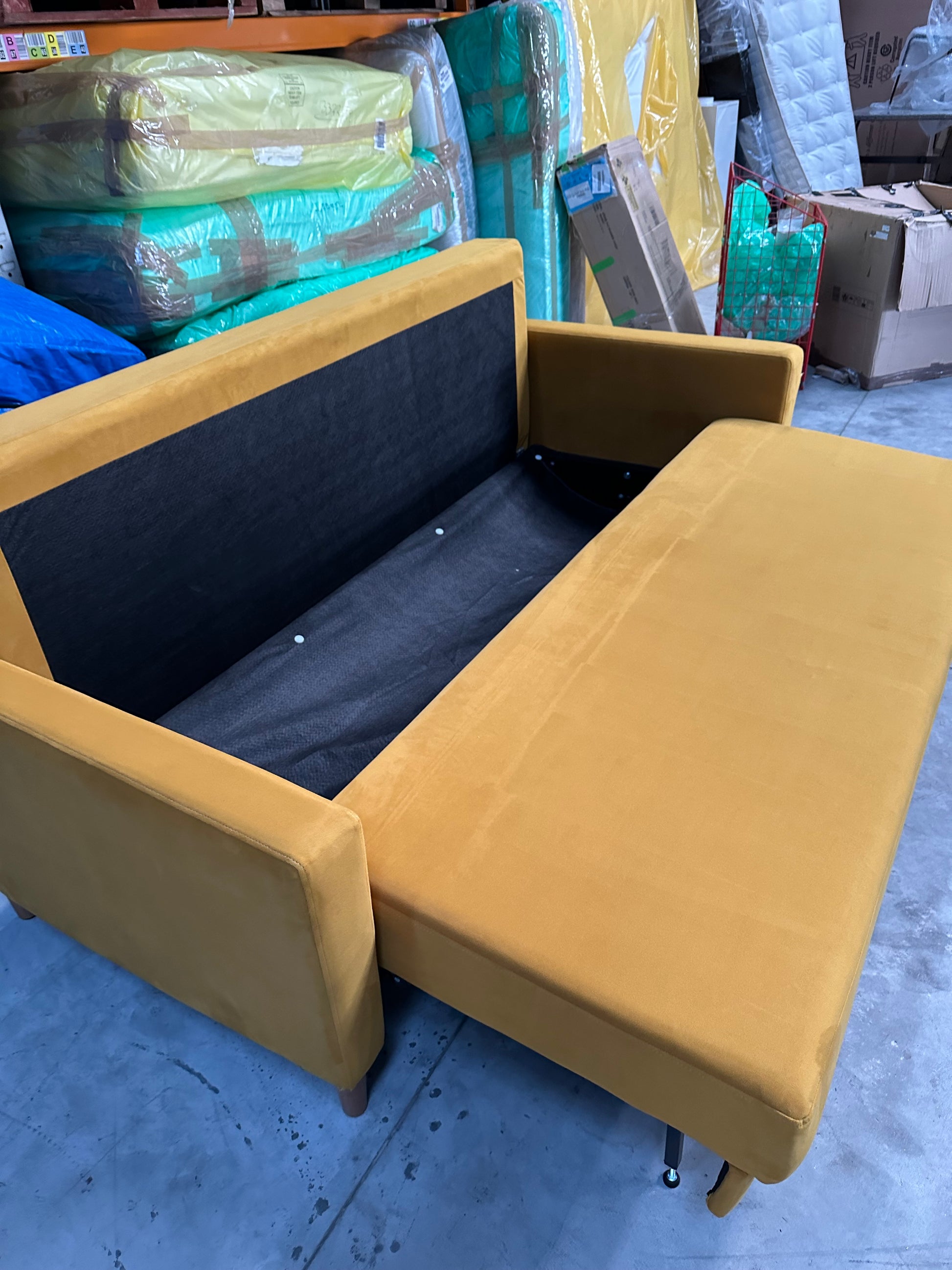 G Plan Vintage The Fifty Four Large 3 Seater Sofa Bed, Plush Turmeric