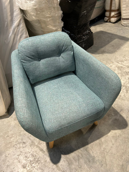 John Lewis Arlo Leather Armchair Light Leg Aquaclean Connie Teal