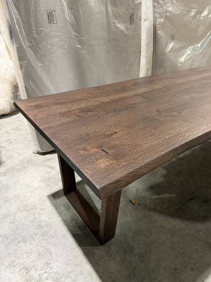 John Lewis Albury Dining Table Natural Edge Solid Oak Dark Oil 280 x 100