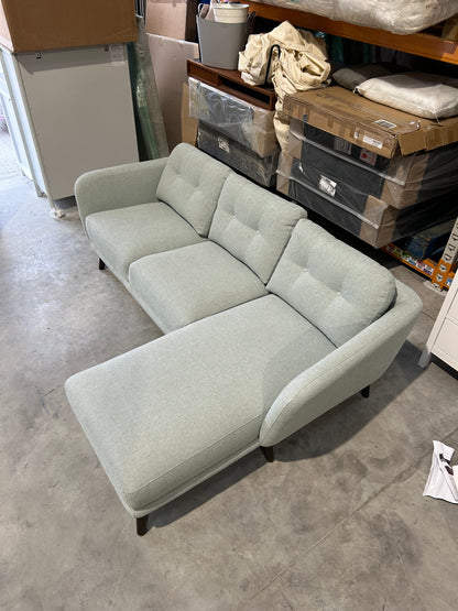 John Lewis Arlo RHF Chaise Sofa Dark Leg Duck Egg Matilda