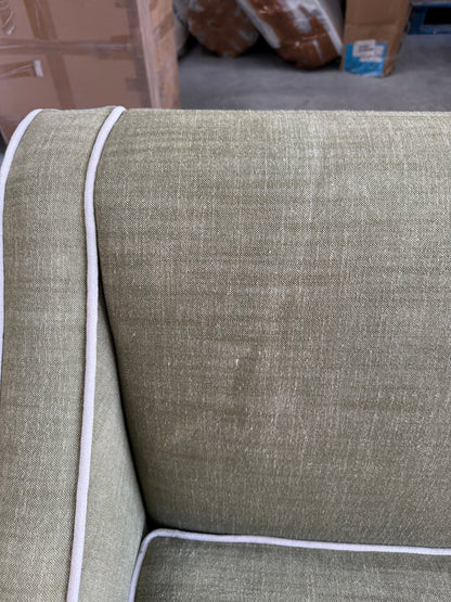 John Lewis Marlow Medium 2 Seater Sofa, Dark Leg, Soft Weave Clay, Relaxed Linen Olive Green