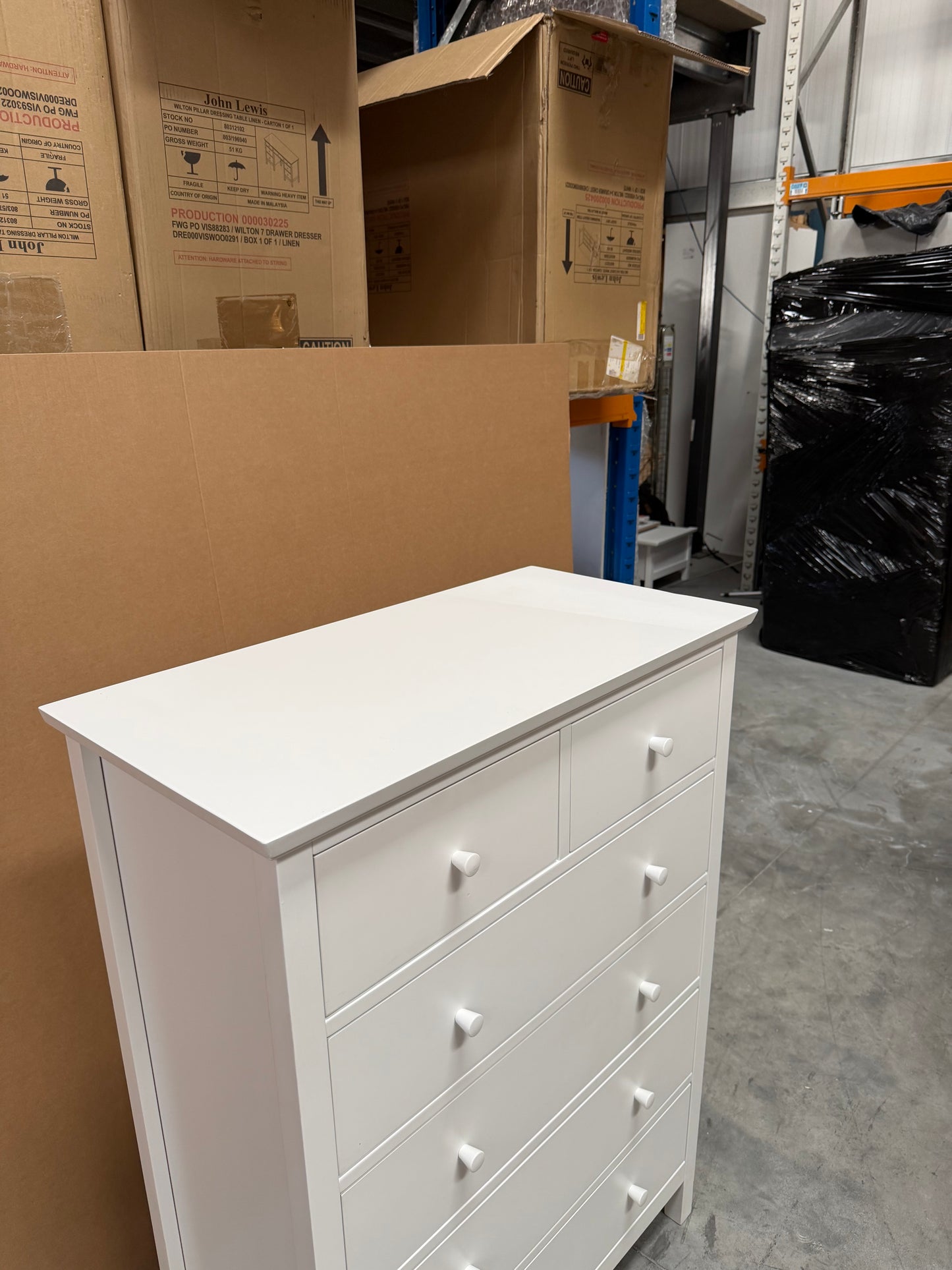 John Lewis Chest of Drawers 6 Drawer Chest White list