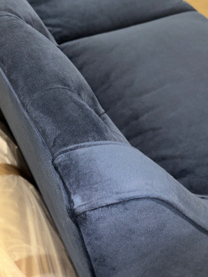 Swoon Pritchard Large 3 Seater Sofa, Dark Leg, Ink Velvet 
