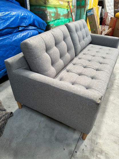 John Lewis Draper II Large 3 Seater Sofa Brushed Tweed Grey