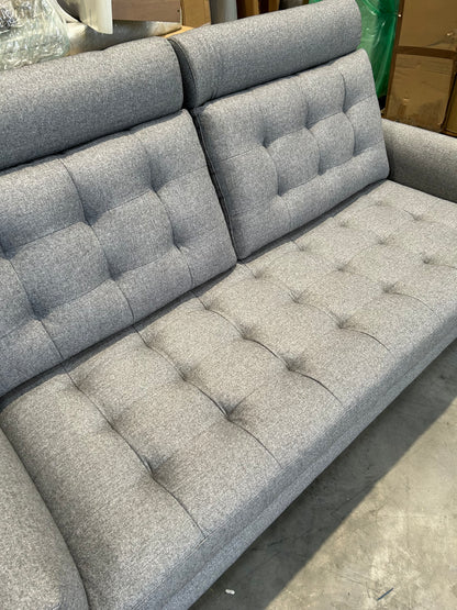 John Lewis Draper II Large 3 Seater Sofa Brushed Tweed Grey