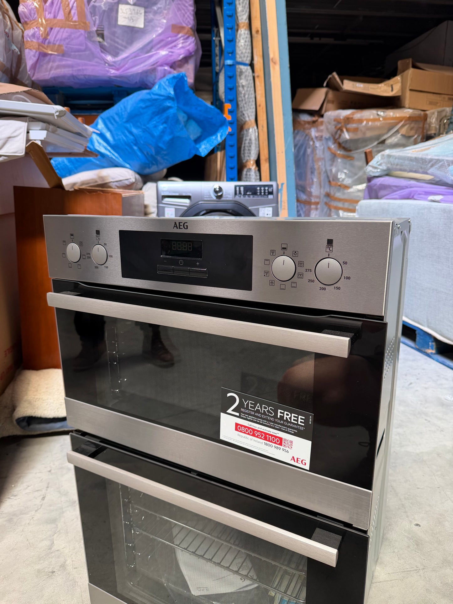 AEG DCB331010M Built In Electric Double Oven, Stainless Steel