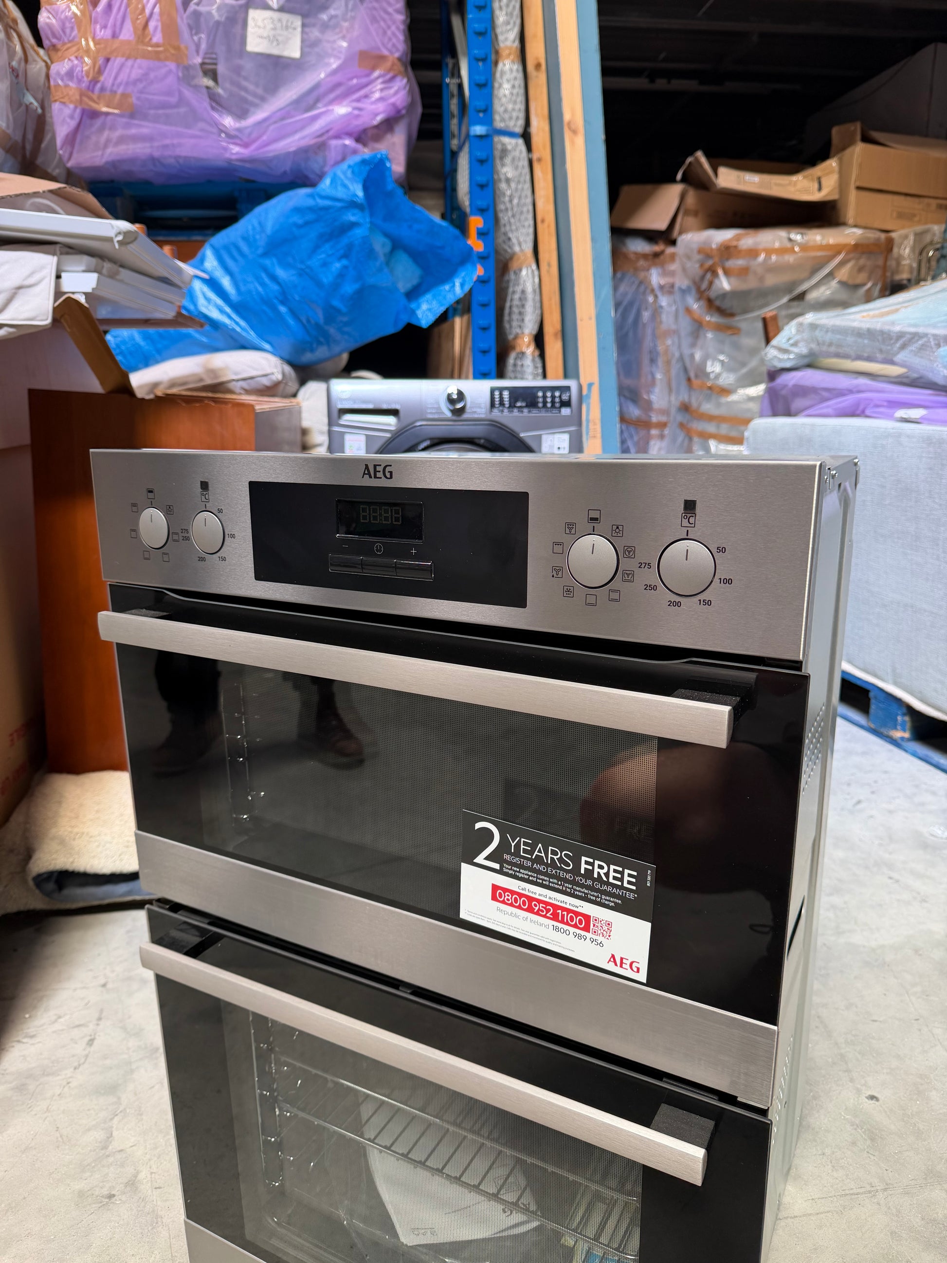 AEG DCB331010M Built In Electric Double Oven, Stainless Steel