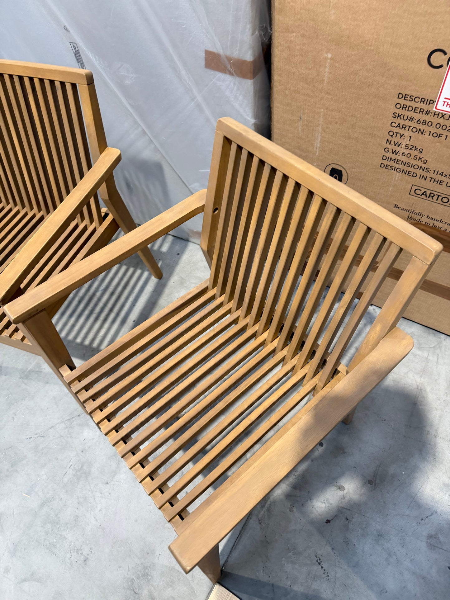 John Lewis Mona Garden Dining Chair, Set of 2, FSC-Certified Natural