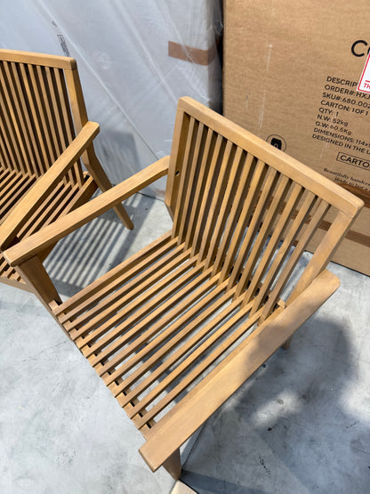 John Lewis Mona Garden Dining Chair, Set of 2, FSC-Certified Natural