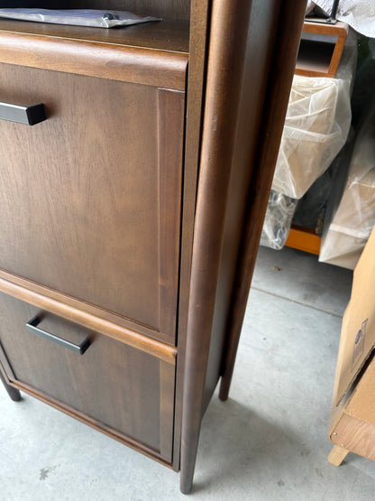John Lewis Mid Century Shoe Cabinet, 2 Tier, Natural Honey