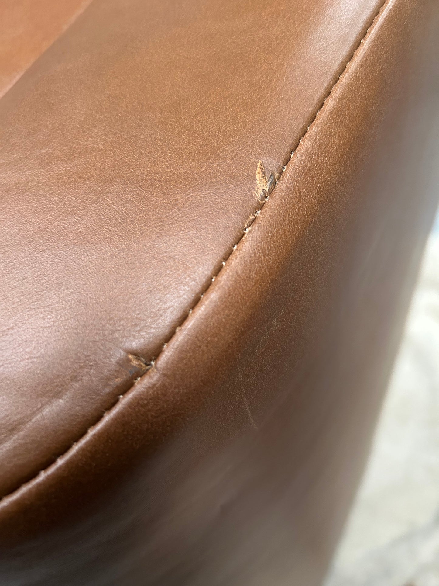 John Lewis Barbican Large 3 Seater Leather Sofa, Light Leg, Premium Caramel