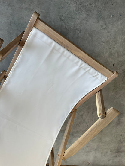 John Lewis ANYDAY Acacia Wood Deck Chair Frame & Sling, Natural