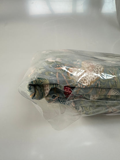 Morris & Co. Strawberry Thief Pair Lined Pencil Pleat Curtains, Duck Egg, W228 x Drop 274cm