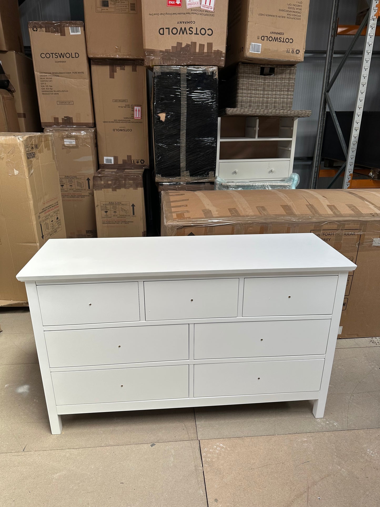 John Lewis Chest of Drawer White Wilton 7 Drawer