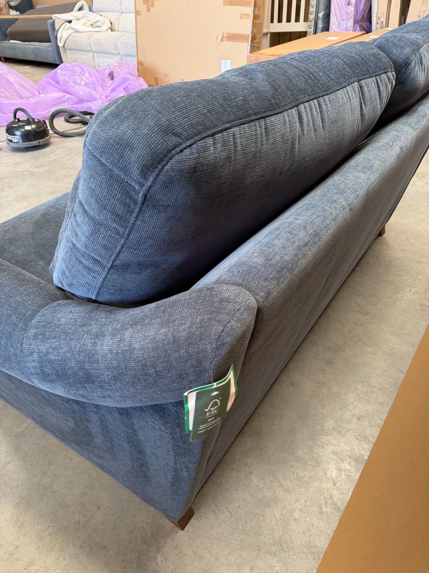 John Lewis Camber Double Sofa Bed, Dark Leg Aquaclean Titan Navy