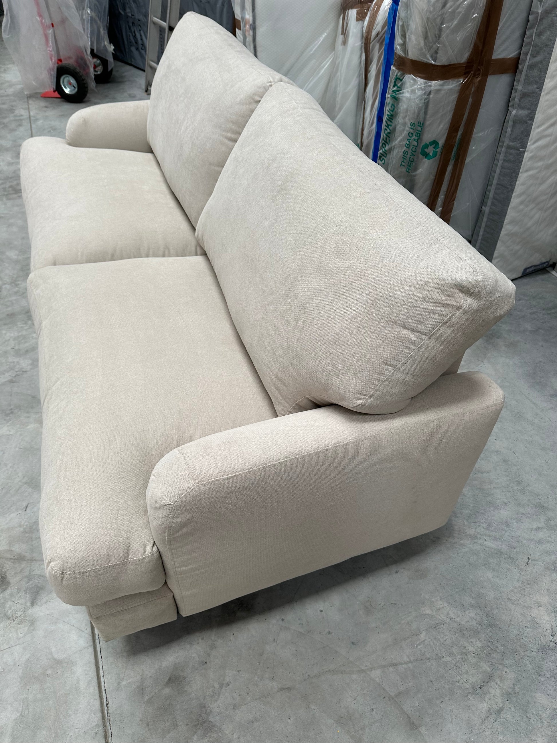 John Lewis Clover Large 3 Seater Sofa, Light Leg, Fine Chenille Natural